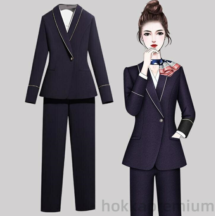 【送料無料】カジュアル 長袖上着のみ パンツスーツ ★レディース ファッション上品 結婚式 洗えるスーツ着痩せ フォーマル 大学生 美容師
