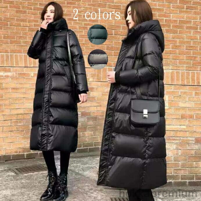 【送料無料】ダウンジャケット 厚手 中綿ジャケット 中綿コート ロング丈 ダウン コート 女性用 ブルゾン レディース 秋冬 大人 ダウンコート フード付き(4)