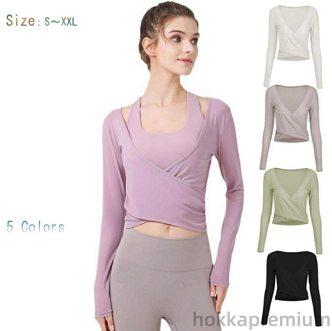 【送料無料】トレーニング フィットネスウェア ヨガ服 ピラティスウェア ロング tシャツ ホットヨガウ..