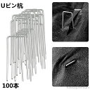 【送料無料】Uピン杭 u字ピン 100本 防草シート 固定用 人工芝 おさえピン U字型ピン 抑え杭 おさえ杭 農業用ネット 10cm 農業 ガーデン ガーデニ...