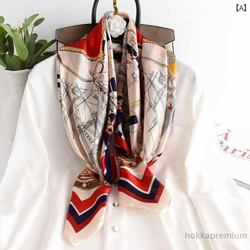 【送料無料】オレンジ 赤 ネイビー オールシーズン 薄手 メンズレディース シルク風 カジュアル ファッ..