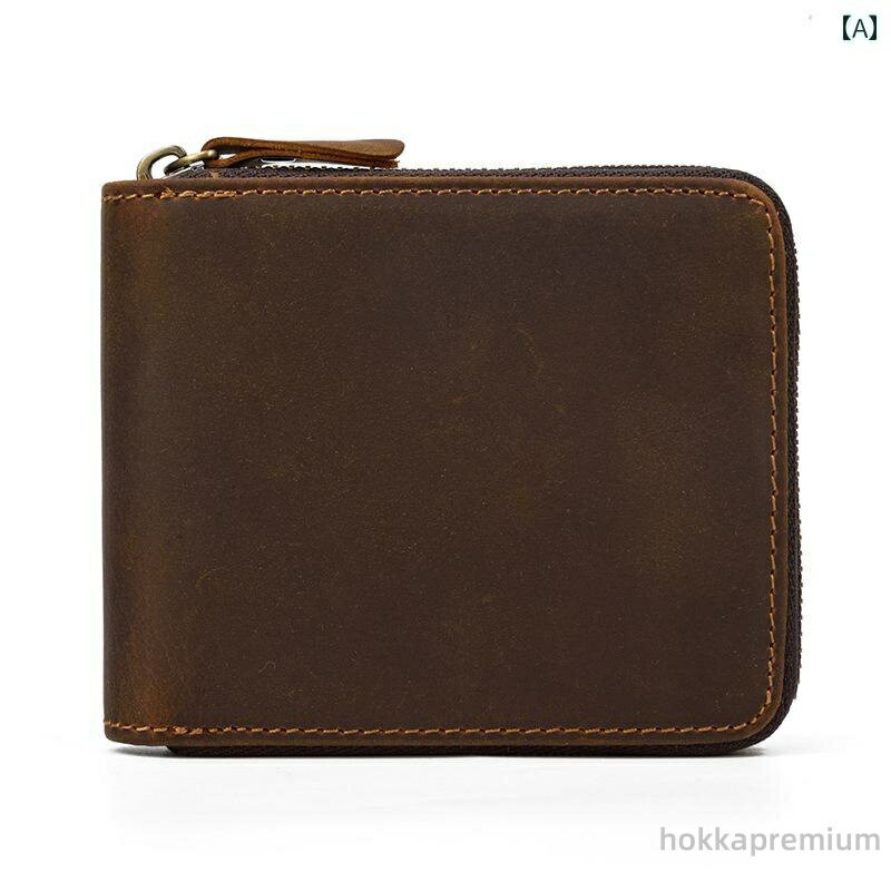 【送料無料】ジッパー レザー 革 メンズ ホルダー 可愛い 綺麗 おしゃれ カジュアル ファッション レトロ 男性 カードケース 財布