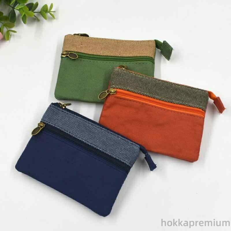 【送料無料】小物 コンパクト ポーチ ウォレット カードホルダー コインケース レトロ 財布 キャンバス レディース 小銭入れ(4)