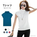 【送料無料】トップス 半袖Tシャツ ハイネックTシャツ 伸縮性 ストレッチ 無地 薄手 タータオルネック 半袖 Tシャツ ハイネック レディース