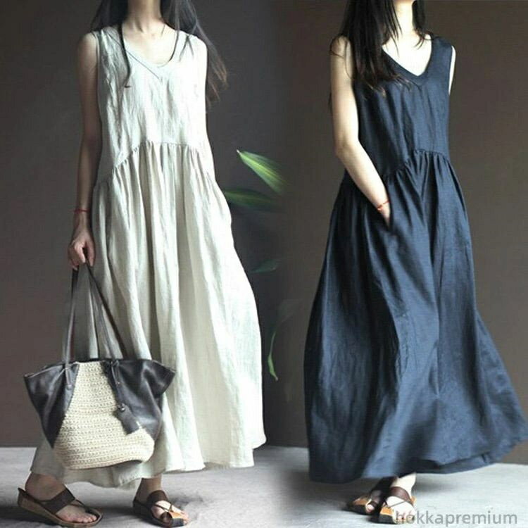 【送料無料】30代 体型カバー 大きいサイズ オシャレ フレアカート ノースリープワンピース マキシワン..