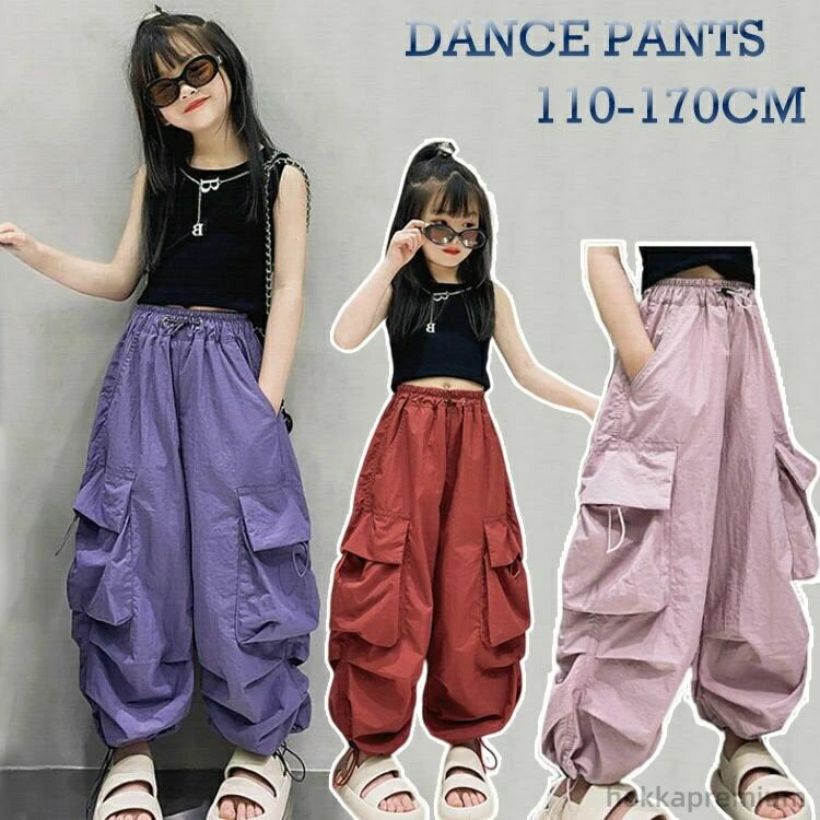 【送料無料】子ども ストリート ズボン ジャンージ レッスン着 女児 ズボン ボトムス 練習着 ゆったり ..