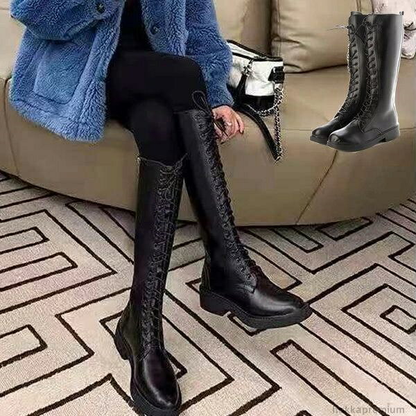 【送料無料】ブラック レディース 靴 シューズ 歩きやすい サイドファスナー PUレザー 合成皮革 黒 ローヒール レースアップブーツ