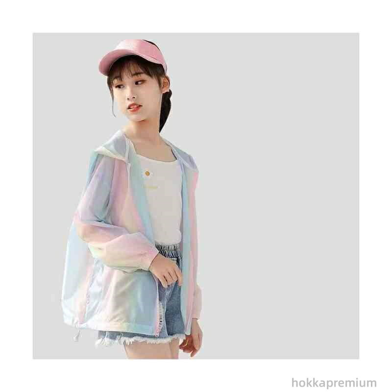 【送料無料】速乾 日焼け止め フード付きパーカー 虫よけ UVパーカー 軽量 ジップパーカー 接触冷感 ガールズ 女の子 キッズ パーカー 2