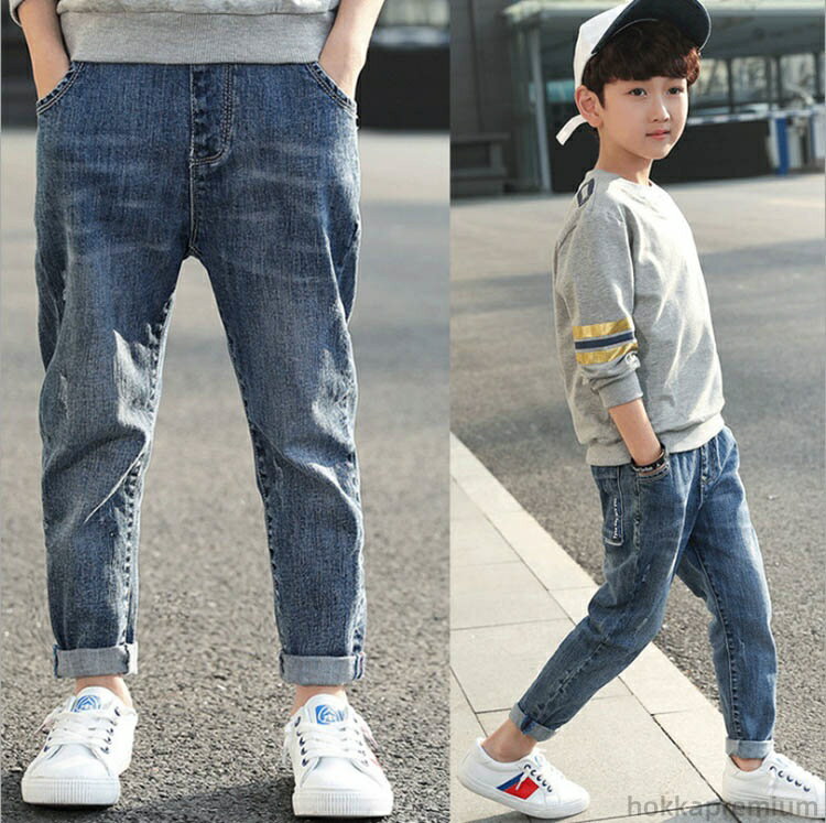 【送料無料】キッズデニムパンツ 男の子 キッズ 春夏秋冬 子供服 ジーンズ ジーパン ロングパンツ スト..
