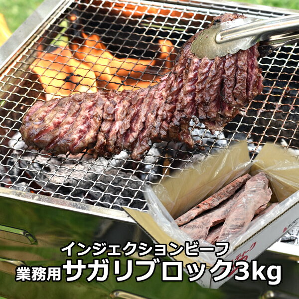 サガリ ハラミ 3kg ブロック 100gあたり300円 たっぷりメガ盛り3000g! メルティークサガリ 3kg 牛脂注入加工肉 S43 ホクビー 沖縄送料加算