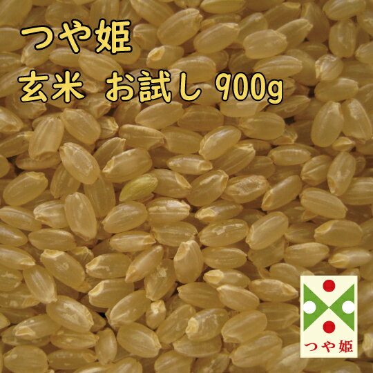 お試し玄米　山形県産つや姫 玄米【1等米】900g 令和5年