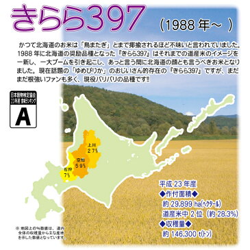 きらら397 20kg (10kg×2袋) 北海道米 29年産 【真空パック対応】