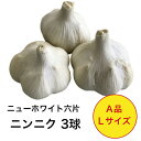 【送料無料】ニンニク ニューホワイト六片 3球 青森県産 にんにく タネ 種球 Lサイズ A品 国産 栽培 植付け