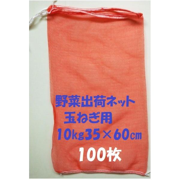 野菜出荷用ネット　タマネギ・ニンジン・みかん　10kg 35×60cm 赤 100枚　タイレンネット