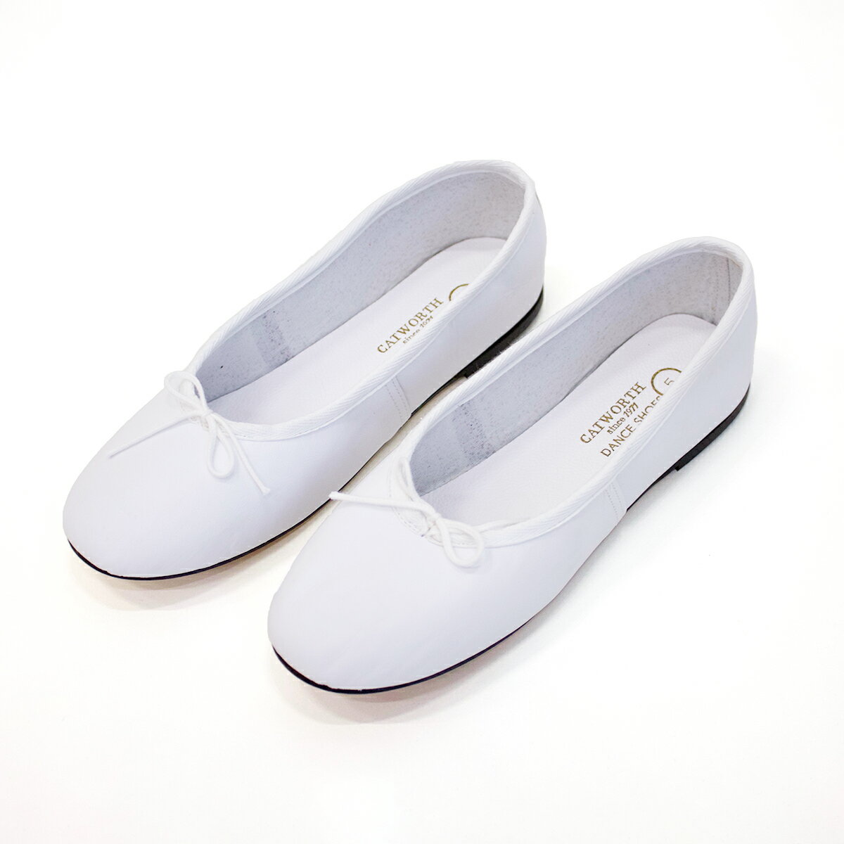 CATWORTH BALLET SHOE WHITEカットワースバレエシューズ/ レザーソール ホワイト [CAT01A]