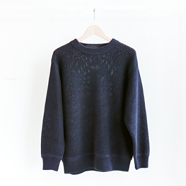 FilMelange フィルメランジェGENE Cotton Sweater Black Navyジーン ギマニット ブラックネイビー Casual