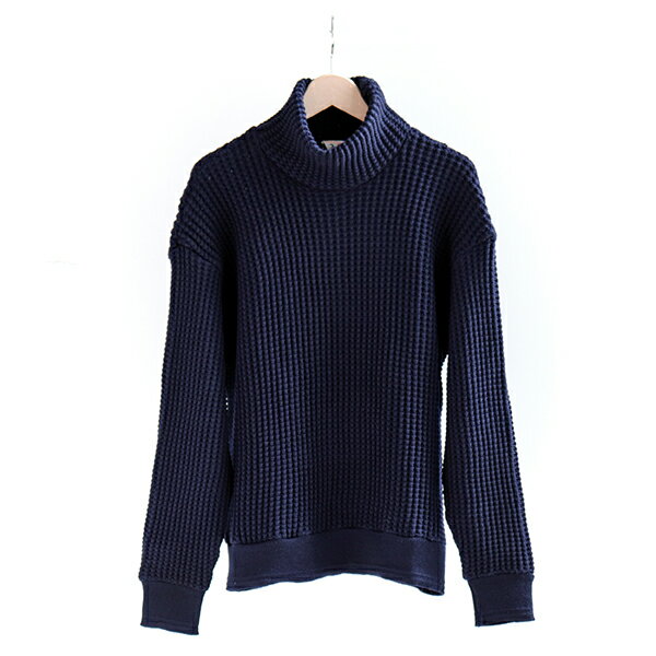 FilMelange フィルメランジェANTONY Airwool waffle knit Turtleneck Black navyアントニー エアウールワッフルニット タートルネック ブラックネイビー 