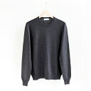 GRAN SASSO グランサッソ [23198 14212]8G Wool crewneck sweater Dark grey8ゲージ ウールクルーネックセーター ダークグレー