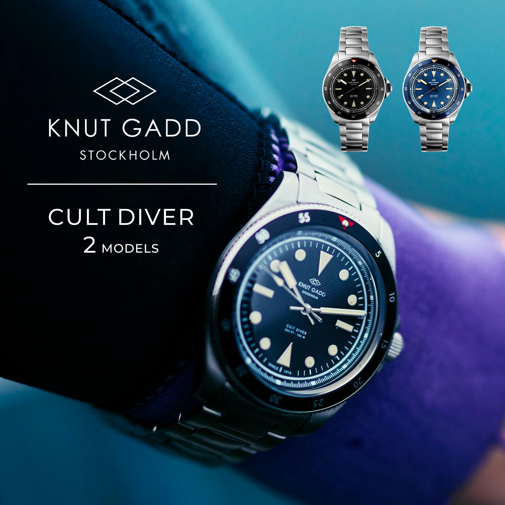 Knut Gadd CULT DIVER 腕時計 男性 メンズ アナログ ブランド 時計 おしゃれ かっこいい スチールバンド スチールベルト 時計 バンド シンプル カジュアル スポーツ ウォッチ メンズウォッチ 防水 男性 男 プレゼント ギフト 就活 社会人 ビジネス