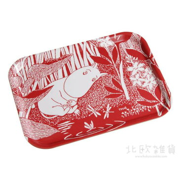 Moomin Wooden Trays ムーミン木製スクエアトレイ （Sleeping Moomin Red／27×20cm）【北欧雑貨】