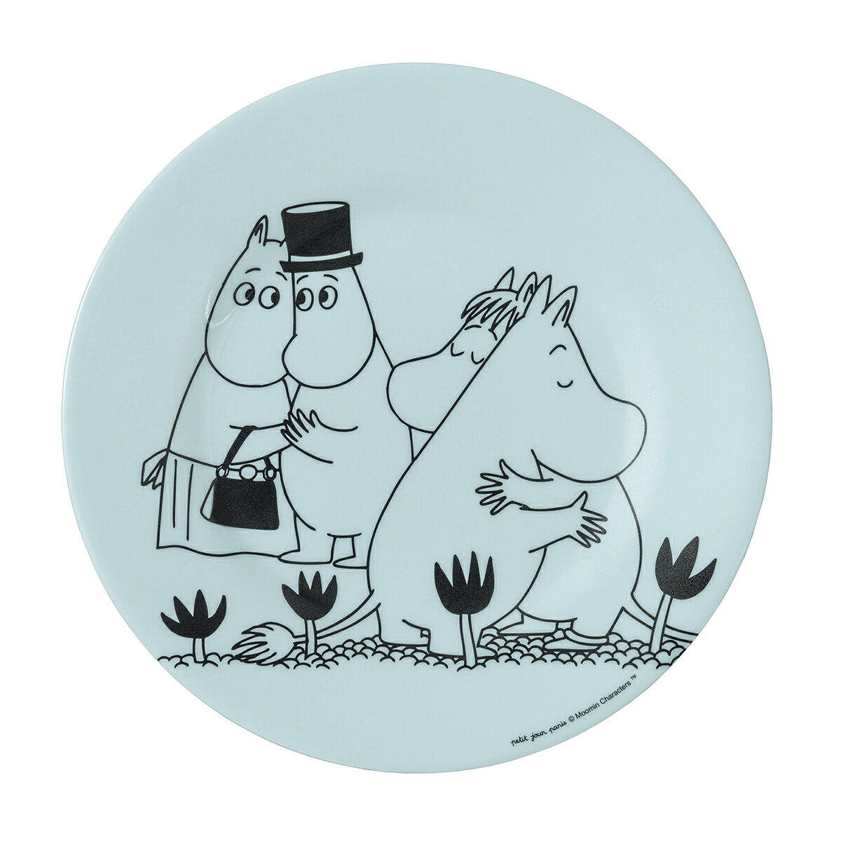 Moomin ムーミン petit jour paris プティジュールパリ メラミンデザートプレート ハグ ブルー【北欧雑貨】