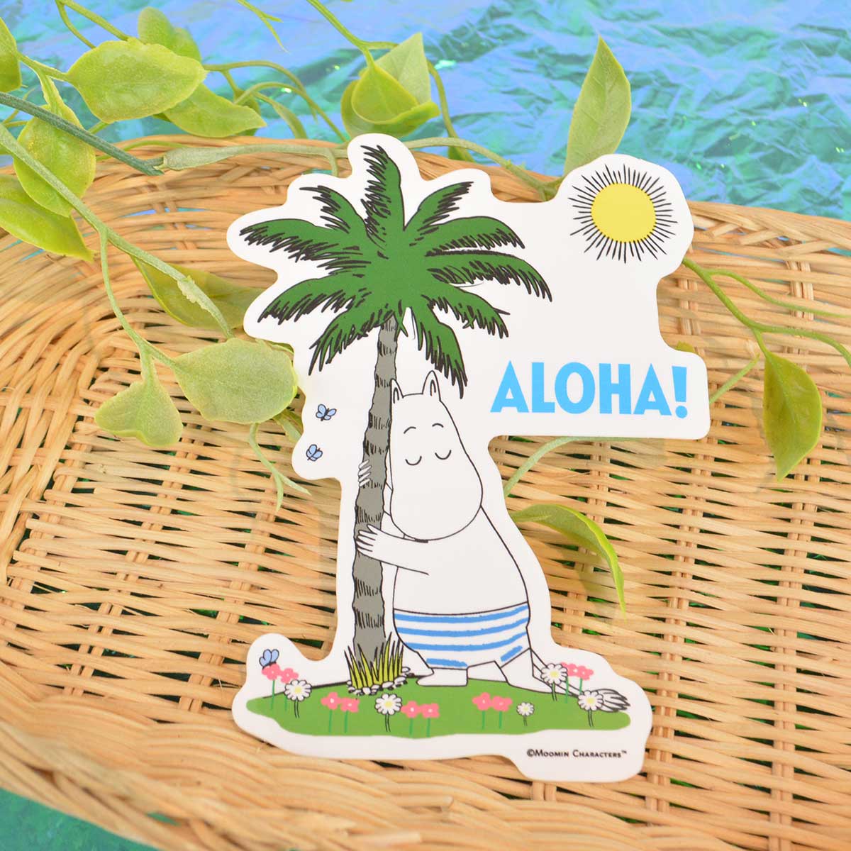 【限定】Moomin Shop HAWAII ムーミンショップハワイ ステッカー ( アロハ / ブルー )【北欧雑貨】のサムネイル