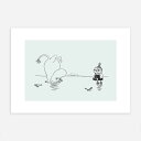 Moomin ムーミン Postery ポストリー モノクロミニポスター ( Moomin And Little My On Ice / 21 × 30 cm ...