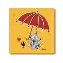 ムーミン オプトデザイン 木製コースター (Little My Umbrella Yellow) 画像1