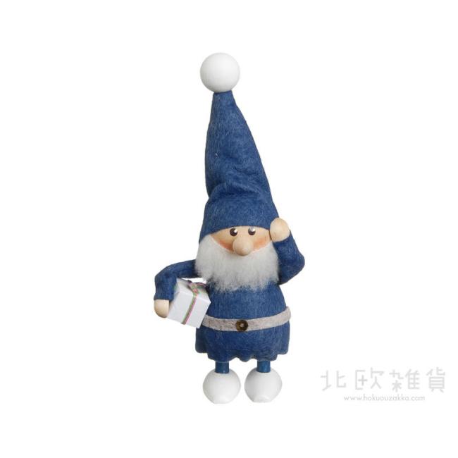 NORDIKA nisse ノルディカ ニッセ クリスマス 木製人形（プレゼントを持ったサンタ／ブルー／NRD120085) 【北欧雑貨】