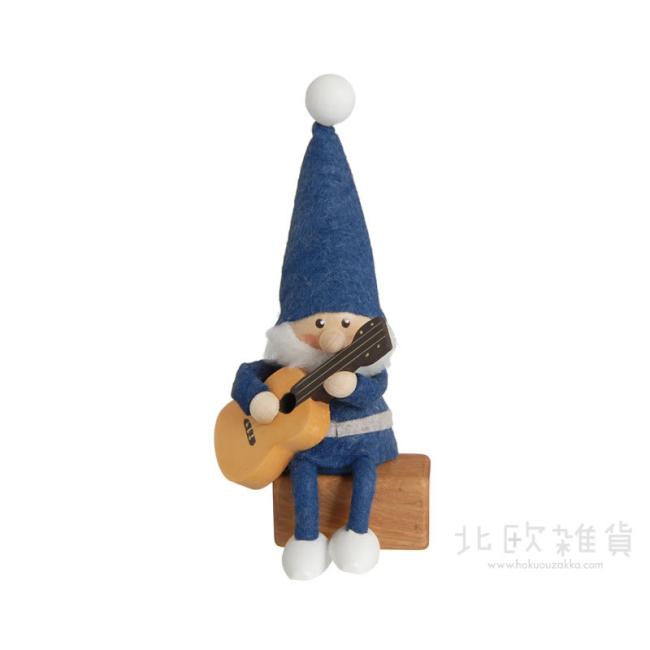 NORDIKA nisse ノルディカ ニッセ クリスマス 木製人形（ギターを持ったサンタ／ブルー／NRD120090) 【北欧雑貨】
