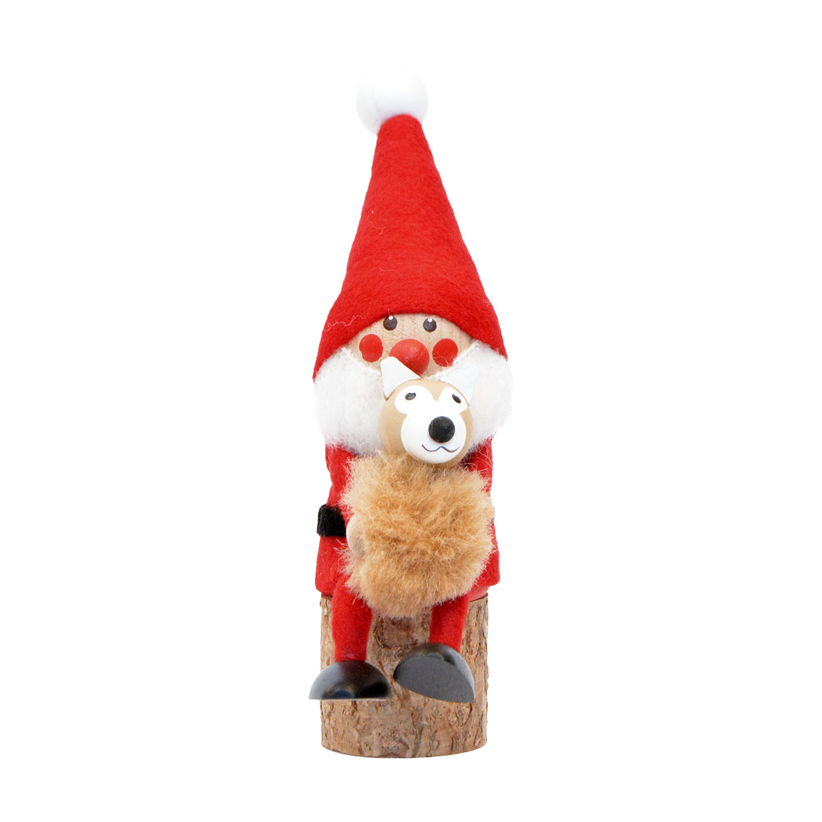 NORDIKA nisse ノルディカ ニッセ クリスマス 木製人形 (イヌを抱えるサンタ / NRD120569)