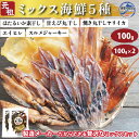 おつまみ 海鮮 ミックス 100g 100g×2 【 ミックス海鮮 5種入 100g 200g 】 ホタルイカ 甘エビ スルメジャーキー エイヒレ 肝入り イカ...