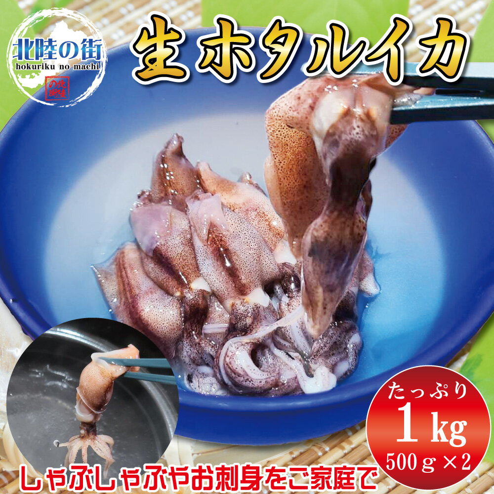 ホタルイカ 刺身用 しゃぶしゃぶ 生 【 刺身用ホタルイカ 1kg (500g×2) セット 】 珍味 酒の肴 酒 魚 飯 イカ 冷凍 生ホタルイカ 刺し身 さしみ ほたるいか つまみ 日本酒 焼酎 おつまみ 美味 北陸 海鮮【送料無料】 【あす楽】