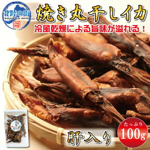 おつまみ 肝入り 焼き丸干いか 【 肝いり 丸干しイカ 100g 】 干物 珍味 業務用 100g 焼き ワタ入り 一口サイズ チャック付き袋入り 1000円ポッキリ おつまみ 美味しい 産地 福井 おつまみ 海鮮 【送料無料】 【あす楽】