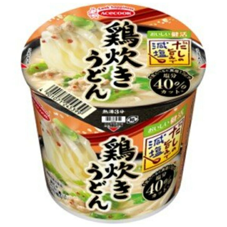 だしの旨みで減塩 鶏炊きうどん 45g 24個（2ケース） 【エースコック ミニカップ】 宅配100サイズ