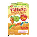 賞味期間：製造から180日 原材料：小麦粉（国内製造）、小麦粉調製品(小麦、砂糖、脱脂粉乳、ブドウ糖)、ショートニング、野菜粉末(かぼちゃ粉末(国産)、にんじん粉末(国産))、糖類(グラニュー糖、イソマルトオリゴ糖シロップ)、パン酵母、でん粉(小麦を含む)、食塩、植物油脂（なたね油・大豆油）、小麦タンパク【ご注意ください】 そしゃく力（かむ力）の弱い方は小さくちぎりお召し上がりください。 ＊お子様、ご高齢の方、嚥下力の落ちている方等々 フリーズドライのにんじん粉末・かぼちゃ粉末を加え、 野菜の風味・栄養素を考え、添加物にもこだわり焼き上げました。 対象年齢：1歳頃から