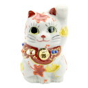 九谷焼 招き猫(左手人お客招き猫)2号紅葉&銀杏(3)