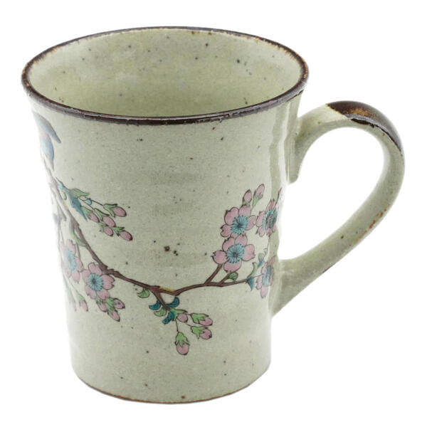 九谷焼 北山堂ラッパマグカップ 桜に鳥