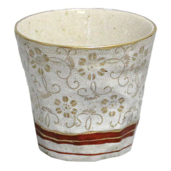 九谷焼 仙守ロックグラス 白粒鉄仙 [フリーカップ タンブラー]