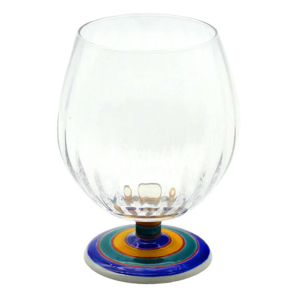 九谷焼まんまるストライプグラス（小）こまブルー [九谷和グラス] 【クーポン対象外商品・全クーポン使用不可】