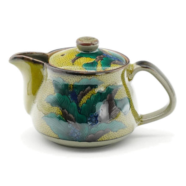 九谷焼 美山窯ポット急須（250ml）吉田屋万年青 おもと 10-151 [取り寄せ商品]