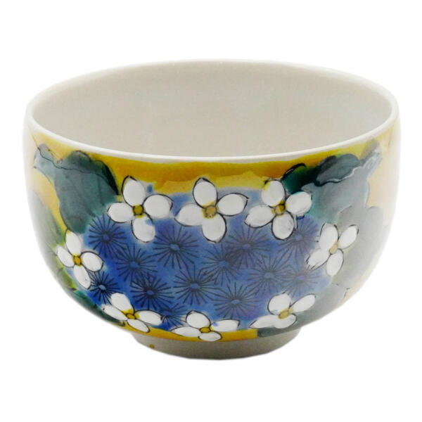 九谷焼 抹茶碗 吉田屋あじさい [茶道具 抹茶茶碗]