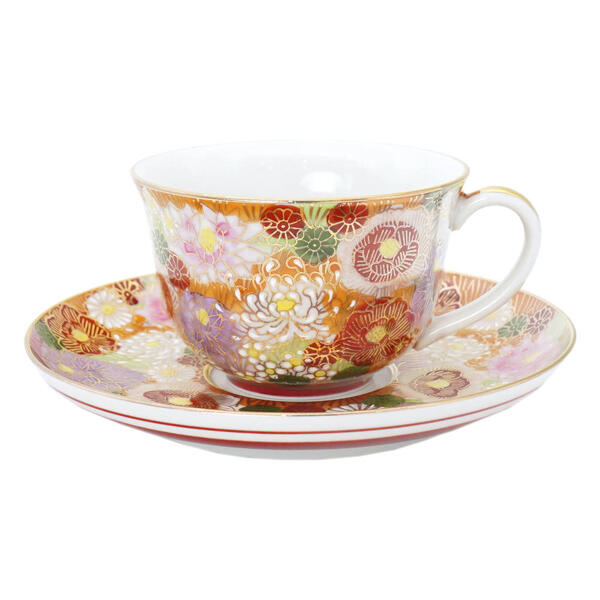 九谷焼 仙春カップ＆ソーサー 金花詰 10012645