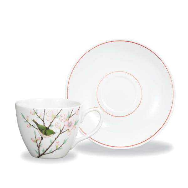 中村陶志人 九谷焼カップ＆ソーサー 春 AP8-0777