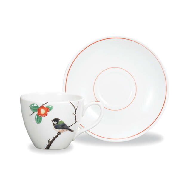 中村陶志人 九谷焼カップ＆ソーサー 冬 AP8-0780