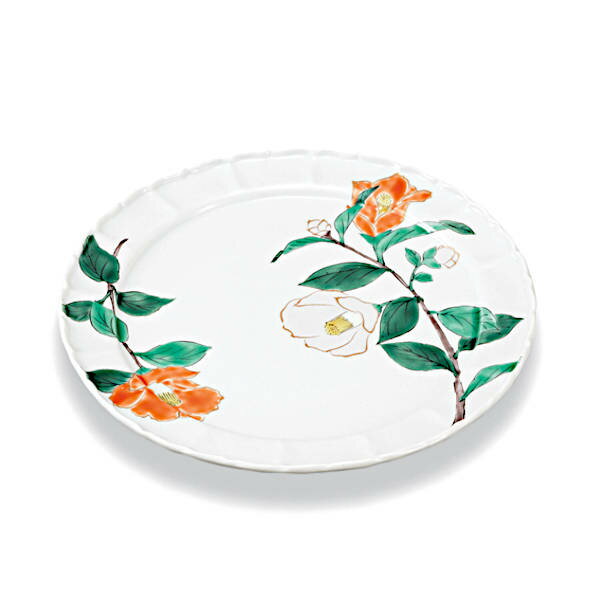 九谷焼 晄窯7号皿（大皿）椿 AP8-5000