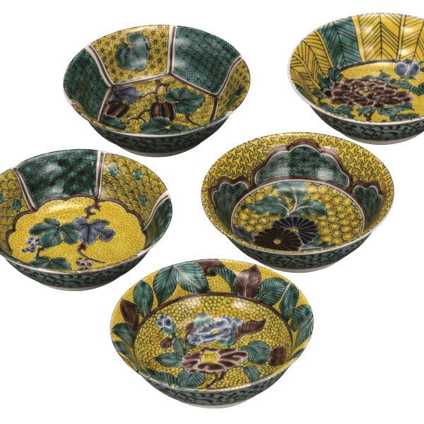 九谷焼 4号小鉢揃（5個セット）吉田屋絵変わりK9-236