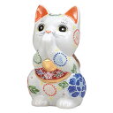 九谷焼 6号お祈り猫(招き猫)白盛K9-1615