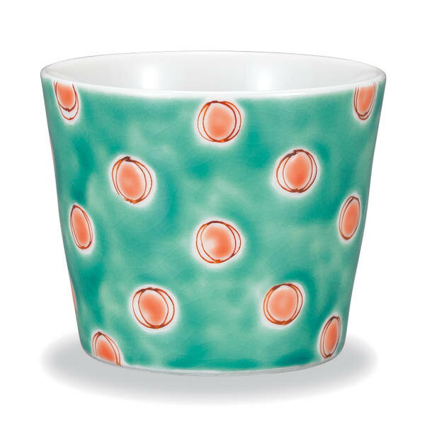 岡田絹代 九谷焼そば猪口 水玉 AP8-0423