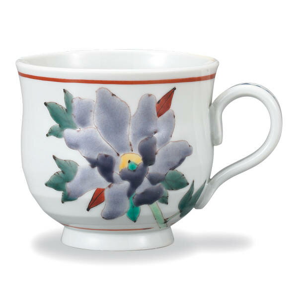 九谷焼 大志窯マグカップ 牡丹 AP8-5058